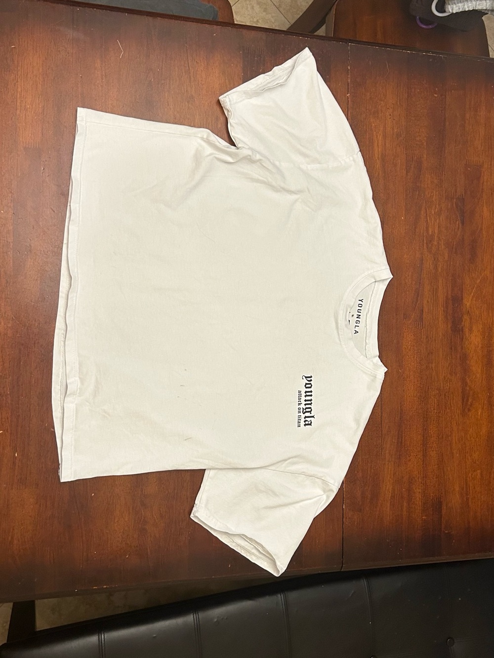 YoungLA White Short-Sleeve Logo cropped tee